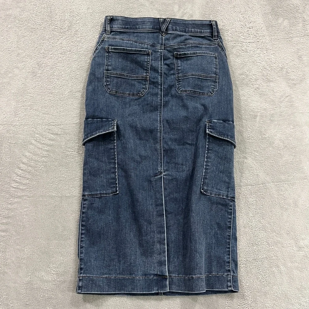 Democracy Skirt Womens 6 Maxi Denim Pencil Ab‎ Solution Boho Cargo Pockets Y2K